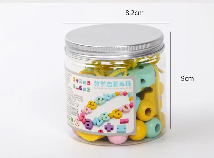 With Numbers Bead Toy ENLIGHTEN Early Education Threading Building Blocks Bead-stringing Toy Bead 33 Grain Beaded Bracelet Kinde