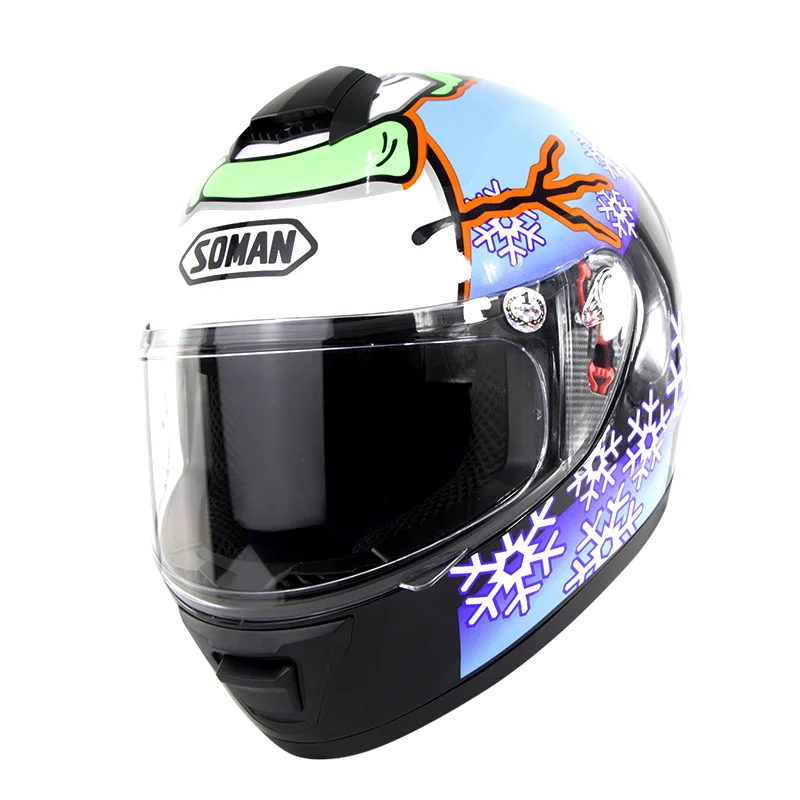Точка утверждения мотоциклетный шлем полное лицо шлемы Capacete De Motocicleta двигатель велосипед Casco шлем мото каск соман SM962 - Цвет: Snow Man