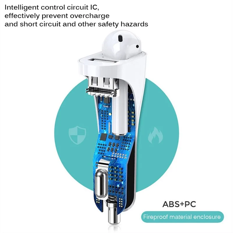 Bluetooth автомобильные наушники USB hands-free зарядка автоматическое подключение одна гарнитура прикуриватель