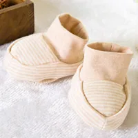 Brown stripe Защита на Кроватку Новорожденного лица, хлопок, Анти-Царапины, перчатки для ног, Детские Полосатые Перчатки, Мультяшные противоскользящие перчатки - Цвет: Brown stripe