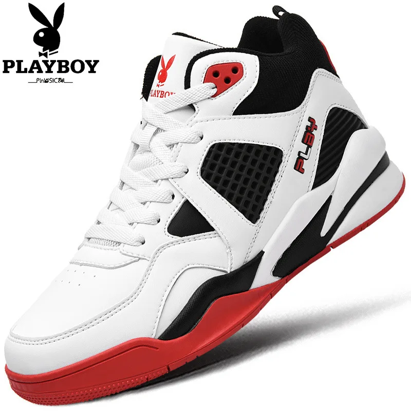 

PLAYBOY High Shoes Men's Winter New Style MEN'S SHOES Youth Athletic Shoes Casual Shoes Korean-style Trend Versatile Trendy Shoe