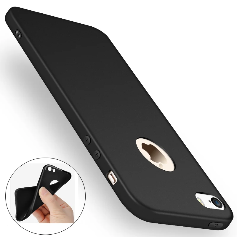 Ultra Thin Black Scrub Matte Soft Silicon TPU Case for iPhone 5 5S 6 6S 7 Plus Cover |