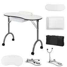 

Portable Spa Beauty Manicure Station/MDF/With Hand Pillow/Bag, White And Black Border (No Pattern)