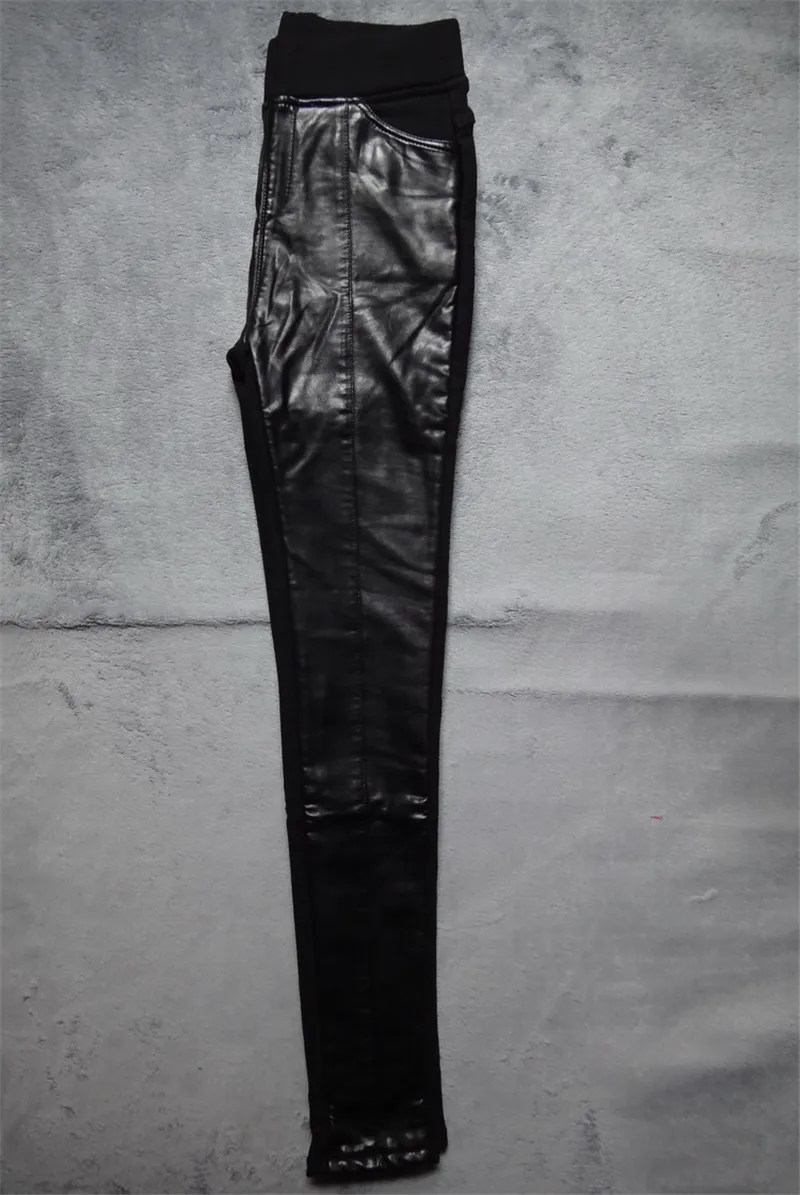 Леггинсы из искусственной кожи, зимние Бархатные леггинсы, женские черные леггинсы с высокой талией, теплые обтягивающие длинные штаны, леггинсы C3931