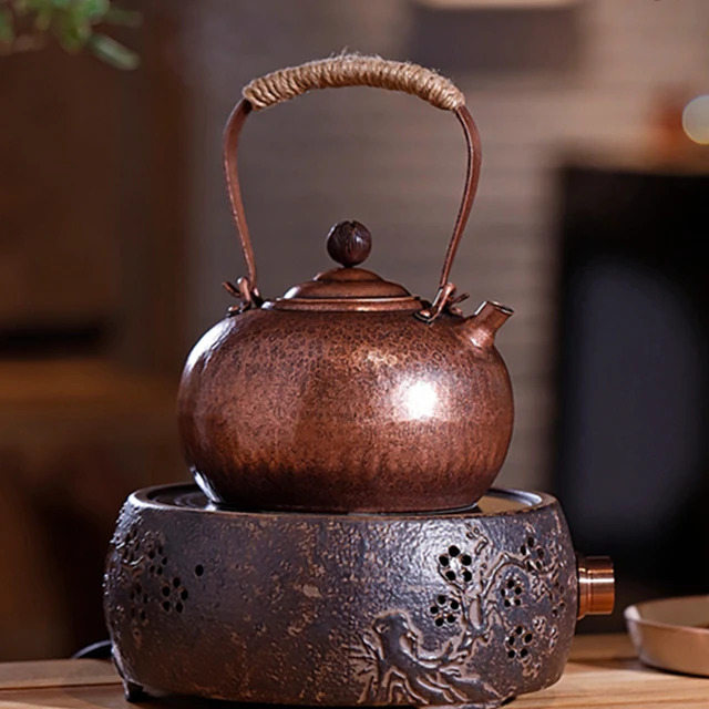 1000 Ml Kínai Kézzel Készített Rézforraló Gáztűzhely Teáskanna Tea Szertartás Beállítva Tej Oolong Tie Guan Yin Jasmine Teamária Típus - Image 4