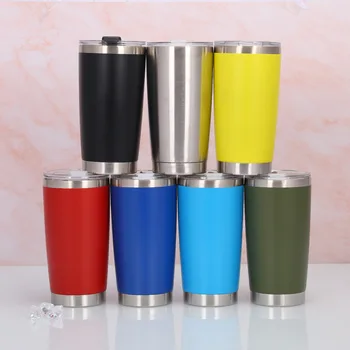 

20oz Solid Portable Stainless Steel Vacuum Tumbler Insulated Travel Coffee Mug Double Wall Vacuum Insulated Tumbler Cup with Lid