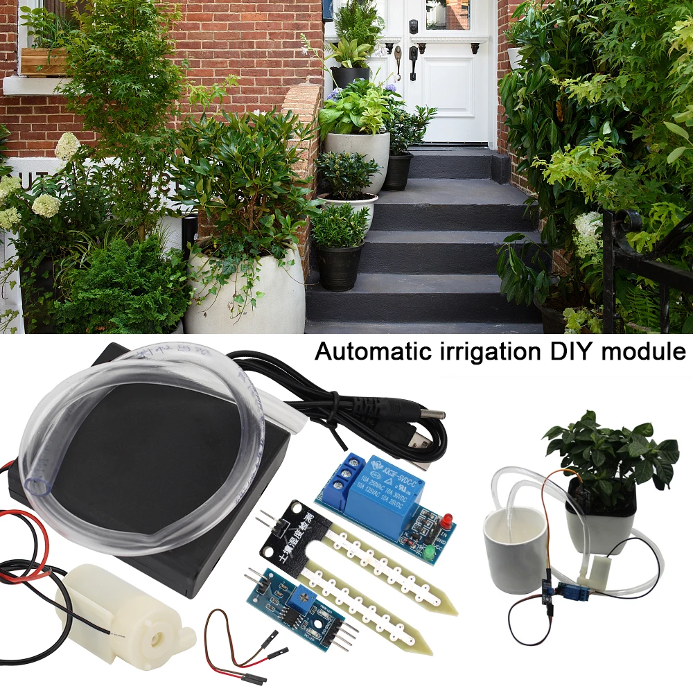 

Automatic DIY Soil Moisture Detection Water Pump Module Kit Garden Drip Watering Watering Irrigation System