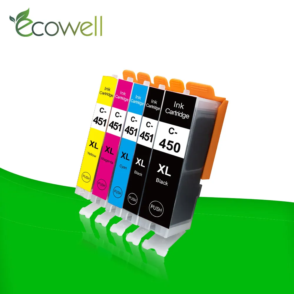 Ecowell 5x Совместимость PGI-450 PGI 450 CLI 451 чернильный картридж для замены Canon принтерам