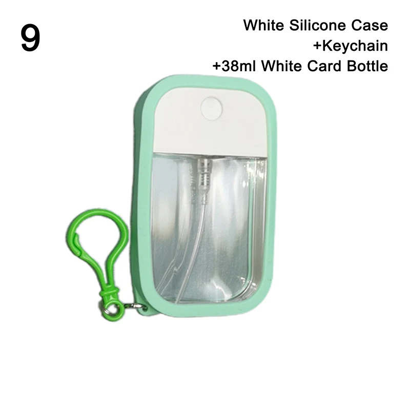 Portable Spray Bottle High Pressure Alcohol Disinfectant 38ML Mist Spray Bottle With Silicone Sleeve And Keychain