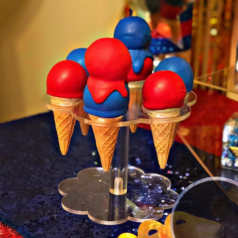 Отверстия DIY Съемный держатель для мороженого прозрачный домашний вечерние стенд практичный кухонный многоразовый акриловый