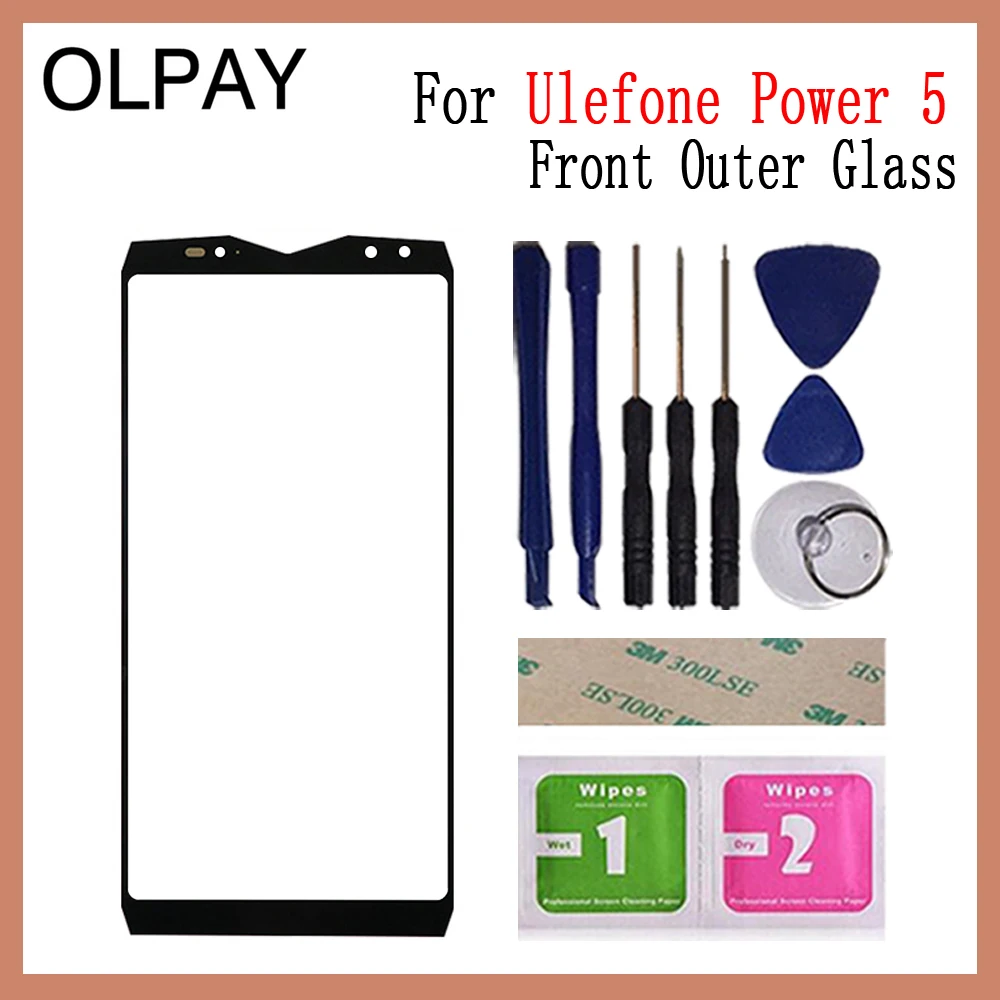 Power 5 With Tools Панель телефона, переднее внешнее стекло 6,0 дюйма для Ulefone power 3 5, сенсорный экран, верхняя замена, внешнее стекло для ЖК-объектива - Цвет: Power 5 With Tools