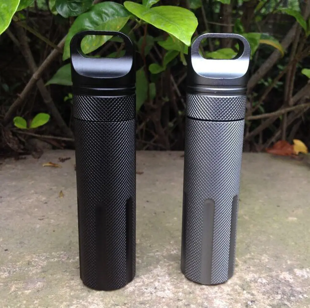 

Aluminum Alloy EDC Survival Waterproof Pill Case Box Container Medicine Organizer Outdoor Hiking Emergency Travel Kits