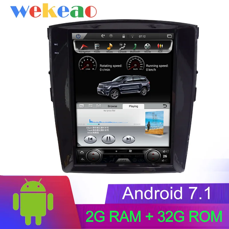 Wekeao вертикальный экран Tesla стиль 12,1 ''Android 7,1 автомобильный Радио плеер для Mitsubishi Pajero V93 автомобильный Dvd мультимедийный плеер 2006 - Цвет: Android Car Radio