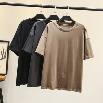 

2020 Season Solid Color Light Board T Shirt 200 Jin Fat Mm Plus Fat Increase Code Backing Shirt 350