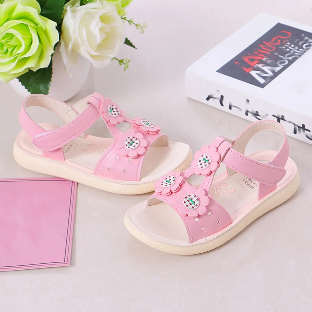 Модные и cuteToddler для Одежда для детей; малышей; девочек цветок крючком Повседневное обувь для принцессы сандалии с очаровательный дизайн Милая обувь