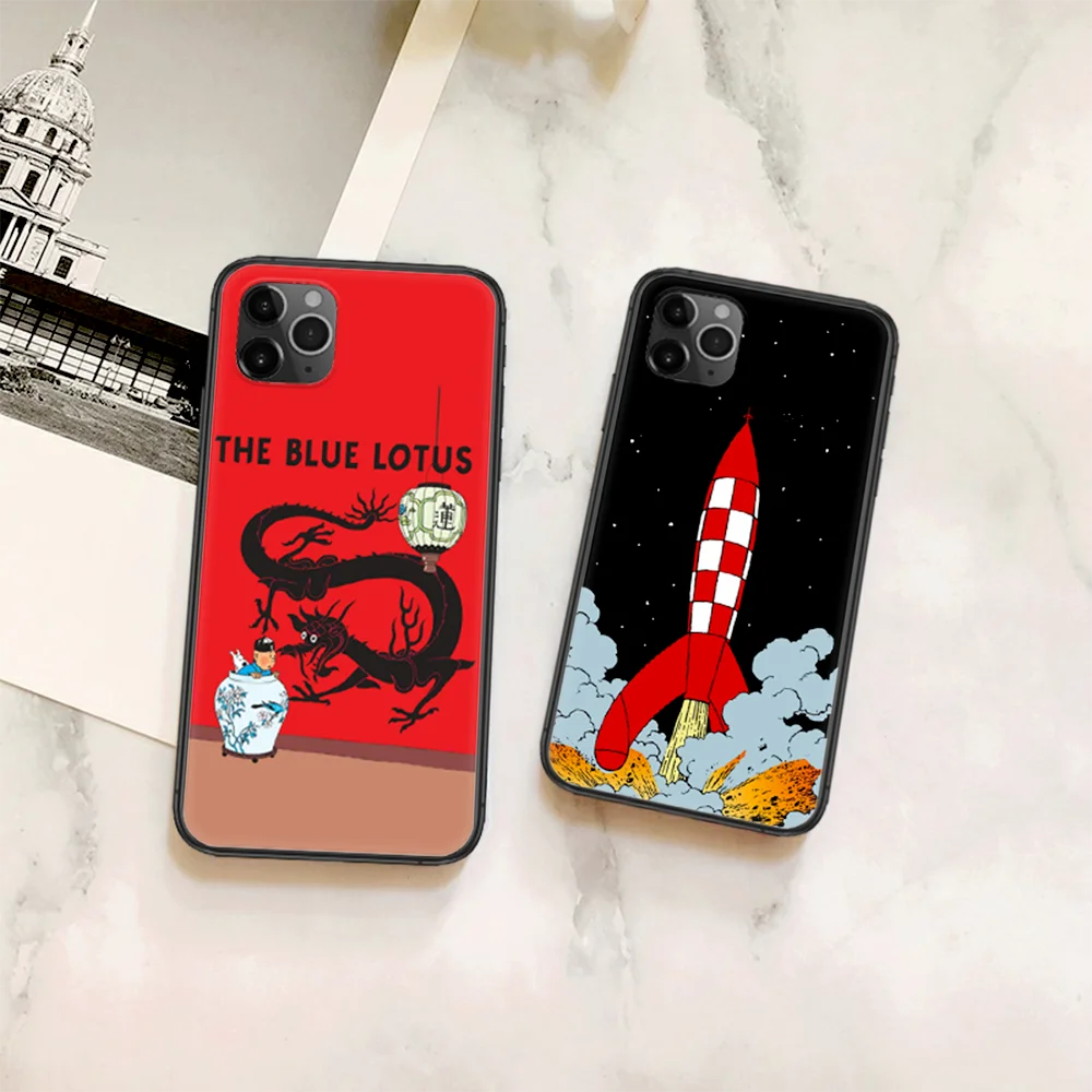 France Adventures of Tintin Phone case For iphone 4 4s 5 5S SE 5C 6 6S 7 8 plus X XS XR 11 12 mini Pro Max 2020 black Bumper | Мобильные