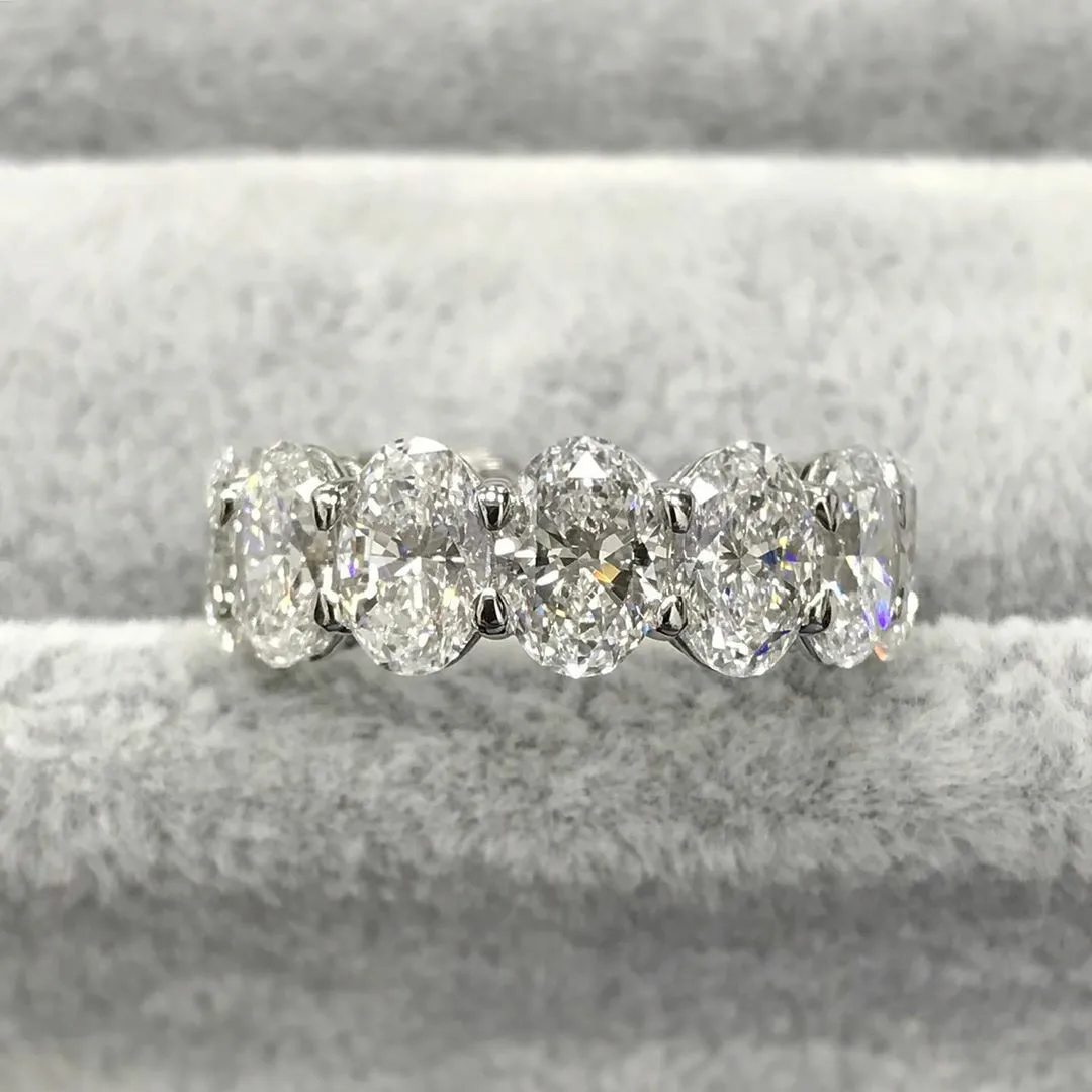 fashion solid 925 sterling silver oval zircon wedding eternity band for women anniversay party gifts luxury jewelry R5343S