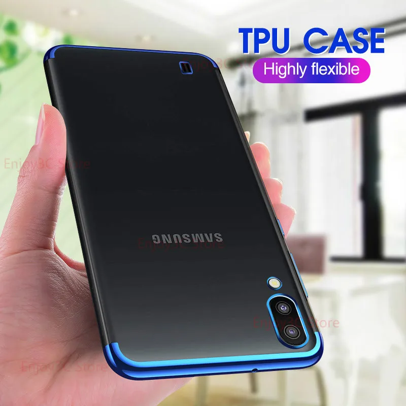 Для samsung Galaxy A70 A50 A40 S A30 A20 A10 M30 M20 M10 мягкий прозрачный чехол с металлическим эффектом для S10E S10 плюс A6 J4 J6 A750 A9 S чехол