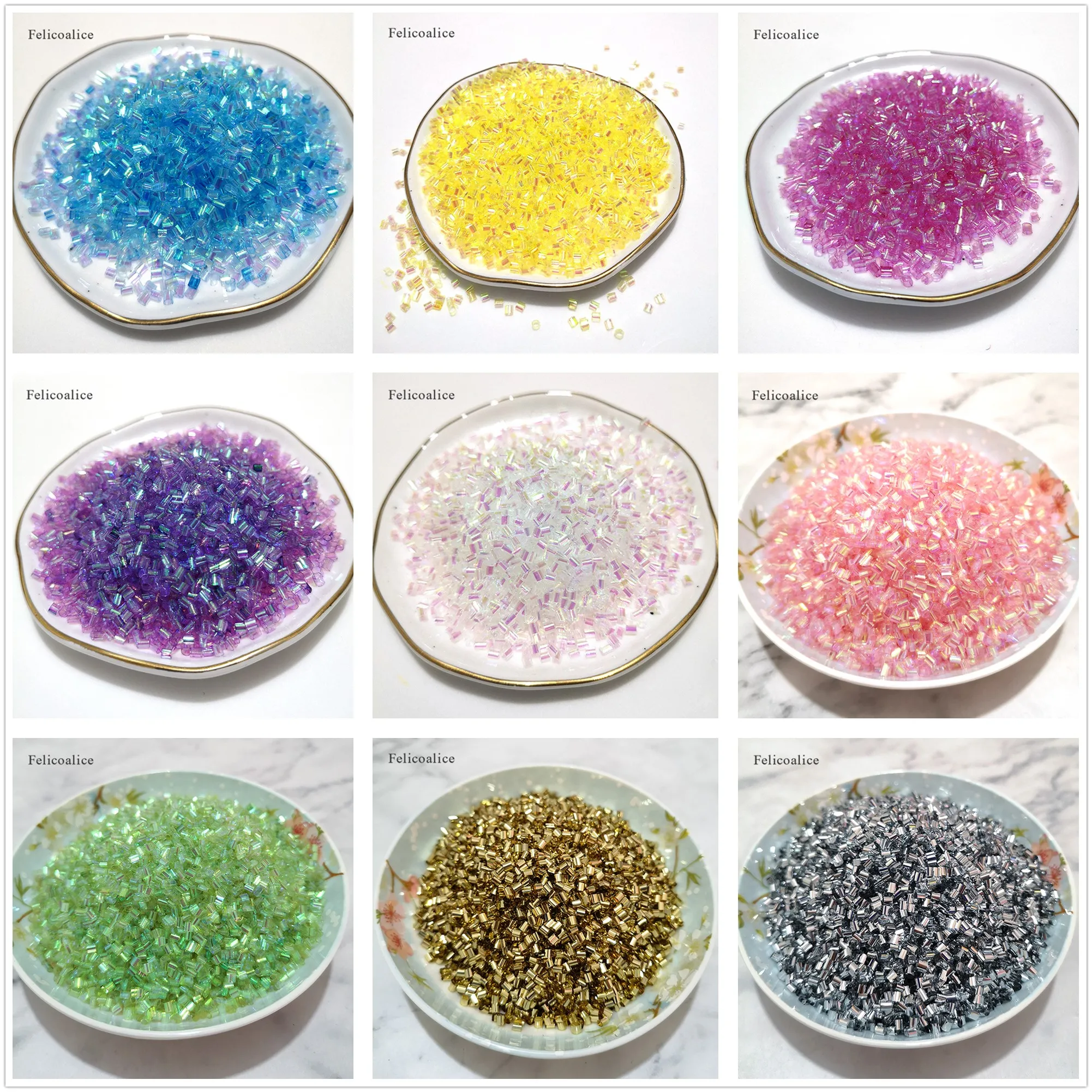50g Bingsu Slime Additives Iridescent Beads Supplies DIY Sprinkles Kit For Fluffy Clear Crunchy Slime Clay 2