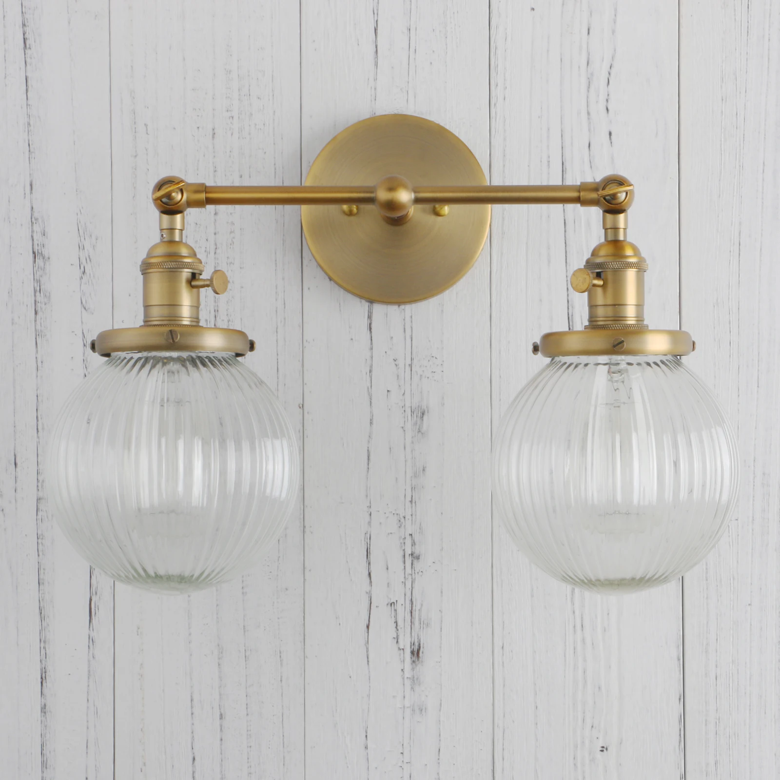 the range wall lights Permo Vintage  with Globe Glass Shade 2 Lights Wall Sconces Double Head Wall Lights with Switch Retro Style Rustic Wall Lamps wall lamps