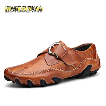 

New Fashion Luxury Casual Shoes Men Loafers Genuine Leather Flat High Quality Designer Shoes Men Moccasins Sneaker Footwear Male