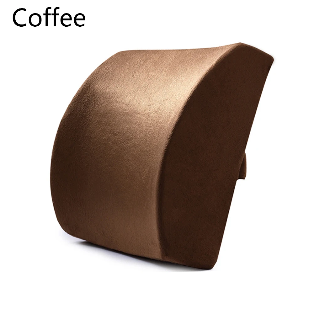 Всплеск памяти подушка нижняя подушка для поддержки спины Мягкая дышащая Талия Подушка для путешествий стул для дома офиса снимает боль - Название цвета: Suede Coffee