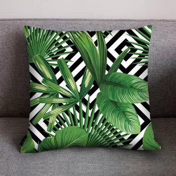 

2019 Tropical Leaf Cactus Cushion Cover 45x45cm Polyester Throw Pillow Case Sofa Bed Home Decor Decoration Maison Dropshipping #