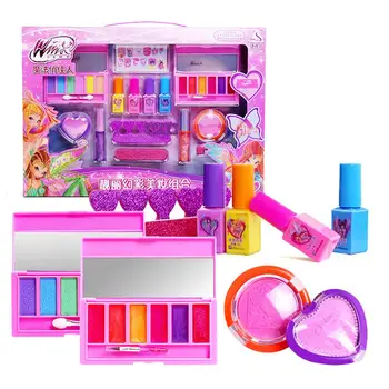 

13pcs Cosmetics Set Toy Make Up Kits Cute Play House Children Gift Safe No Toxic For Girls Dressing Cosmetic Gift Box