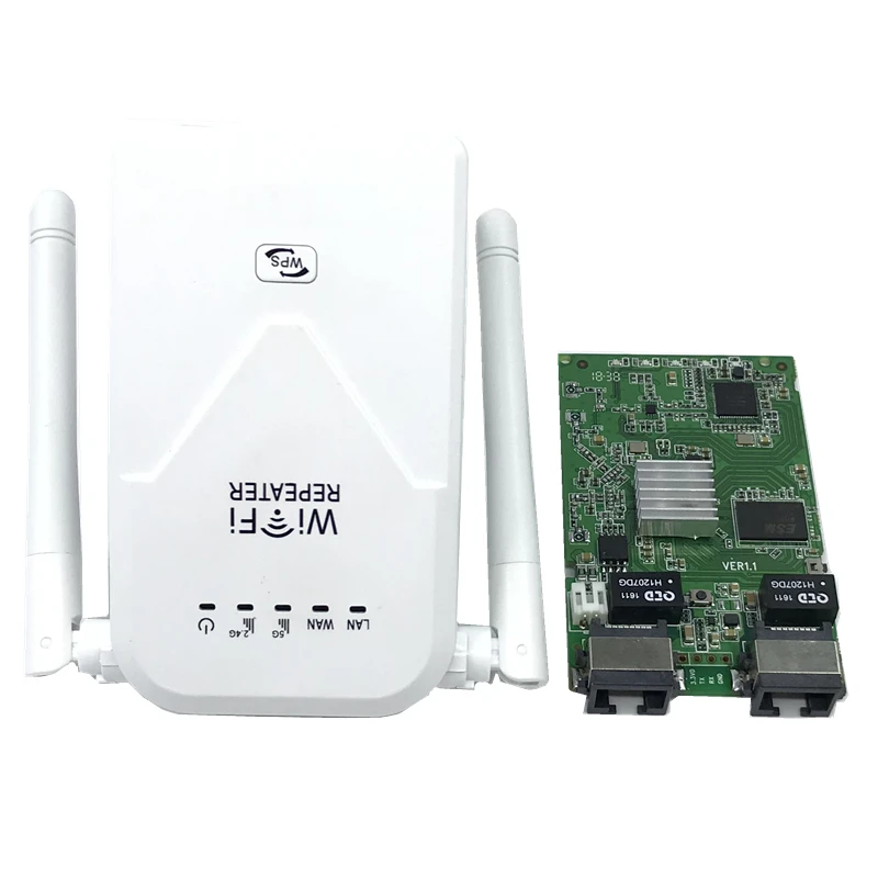 802.11b/g/n/ac Wireless Wifi Repeater 750 Mbps Mini Repetidor Signal Amplifier EU/US 2.4G+5.8G Extender 2*5dBi Antenna | Компьютеры и