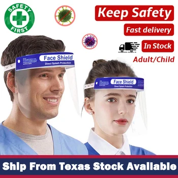 

For Kids Back To School Safety Full Facesheilds Plastic Clear Protector Industry Protector Anti-Splash Ship From Texas Wholesale