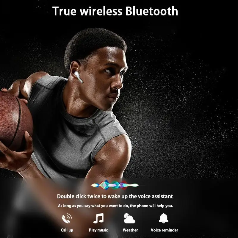 TWS Bluetooth 5,0 наушники IPX5 Водонепроницаемый беспроводной бас гарнитура бег спортивные наушники с Bluetooth для всех телефонов с микрофоном