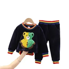 T Shirt et pantalon pour bébés filles, vêtements décontractés pour enfants, ensemble 2 pièces/ensemble, Costume d'automne, survêtements de dessin animé pour enfants 