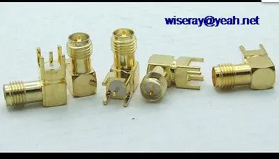

DHL/EMS 500 PCS RF SMA female plug right angle Center pin for PCB Panel mount Solderin-A7