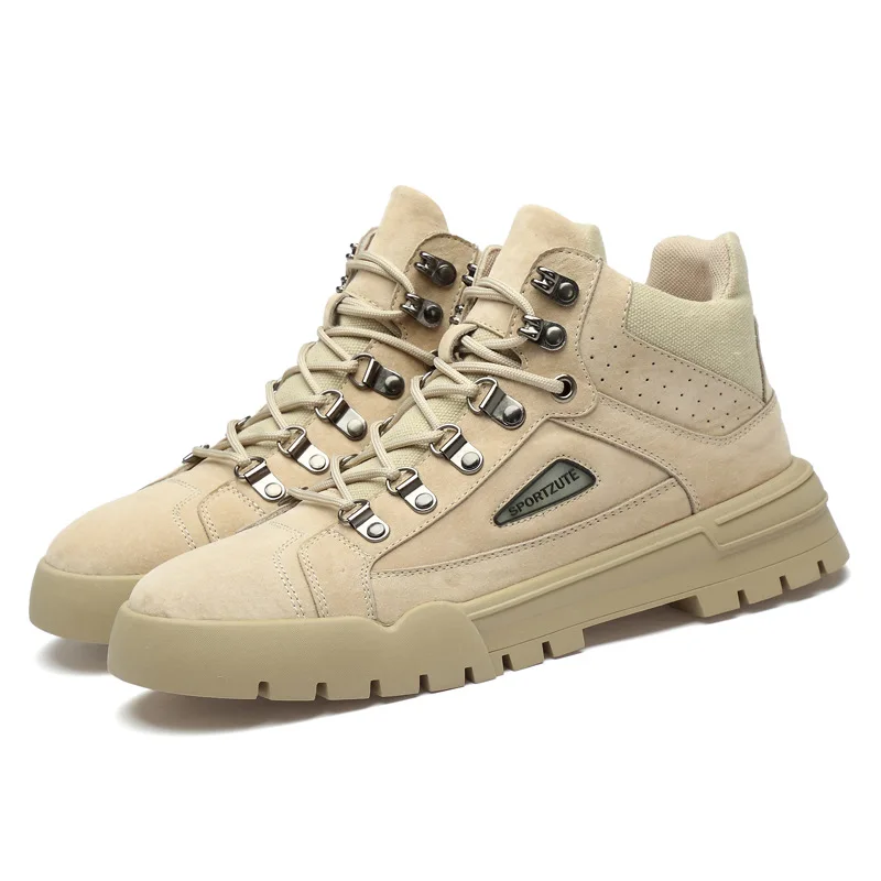 

Autumn & Winter Martin Boots Men's Retro British Style Desert Workwear Short Boots Hight-top Trendy Shoes Cool Warm Snow Boots