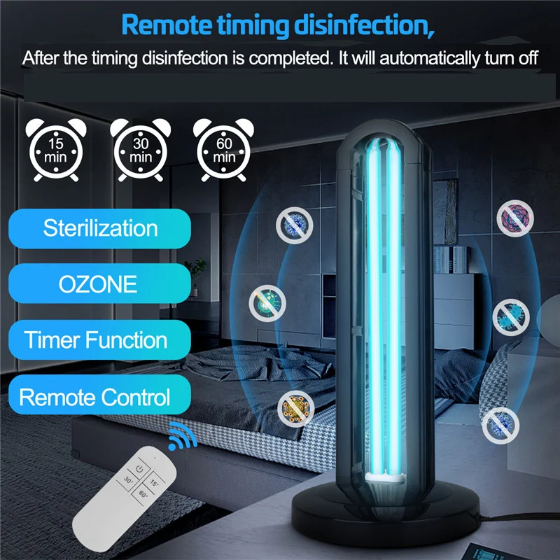 

50W Germicidal Light Bulb UV Ozone Ultraviolet lamp Quartz lamp UV Sterilizer Kill Mite Disinfection Air Clean Home Office