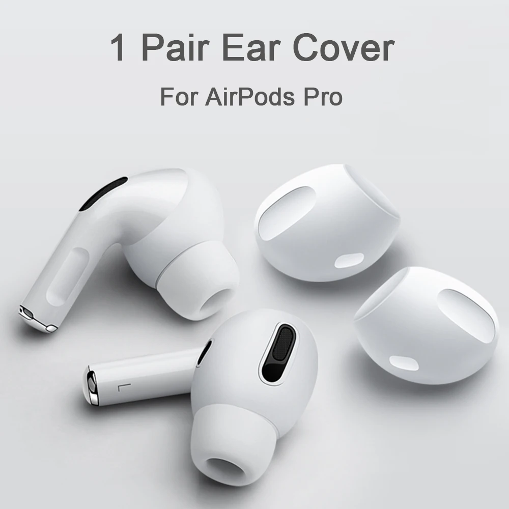 2Pcs Earphone Case Cover For Airpods Pro Silicone Anti-Slip Soft Earbuds Eartips Cap Apple 3 Accessories | Электроника