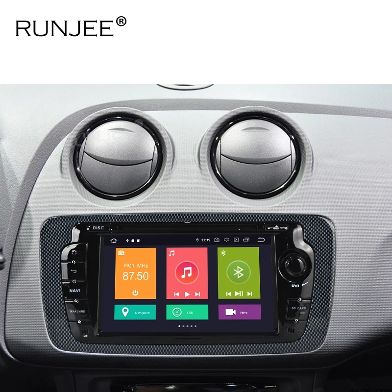 Sale RUNJEE Android 9.0 PX6 4GB 64GB Car DVD Multimedia player For Seat Ibiza 6j 2009-2013 GPS Navigation 2 din screen Autoradio 4