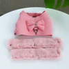 Bowknot Small Dog Cat Harness Leash Set Warm Soft Fur Harness Vest Breathable Puppy Pet Harness Lead For Small Dog Yorkshire Pug 4