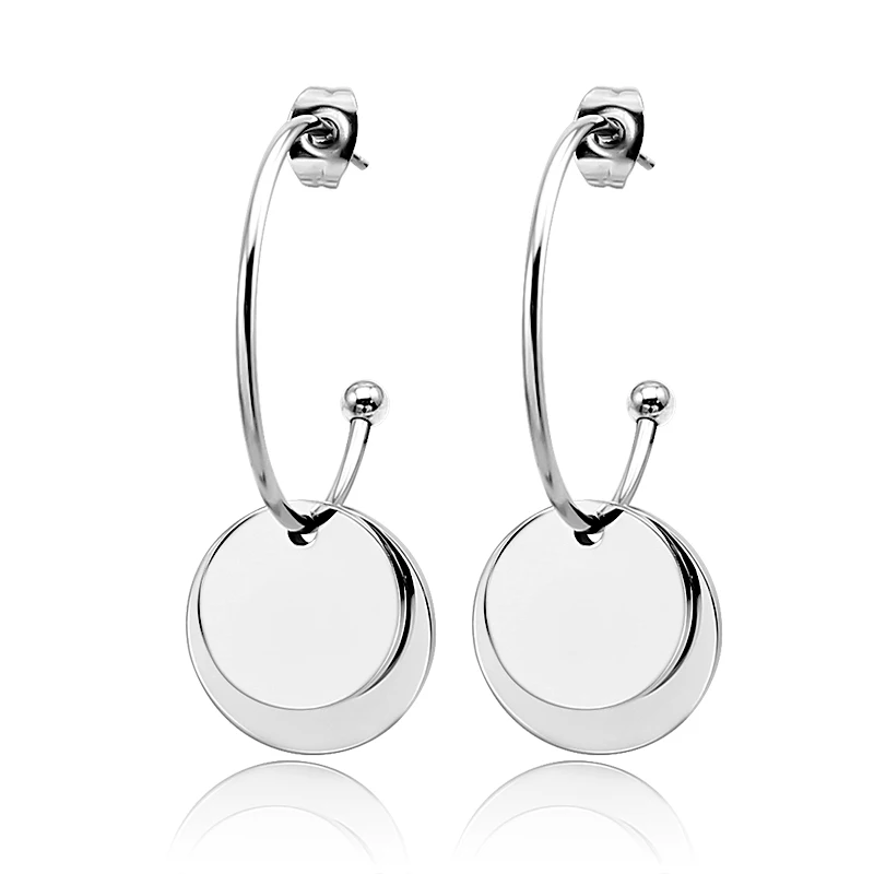 Серьги-кольца из нержавеющей стали 316L, круглые серьги, 4 цвета, женские серьги для влюбленных пар, свадебные вечерние ювелирные изделия