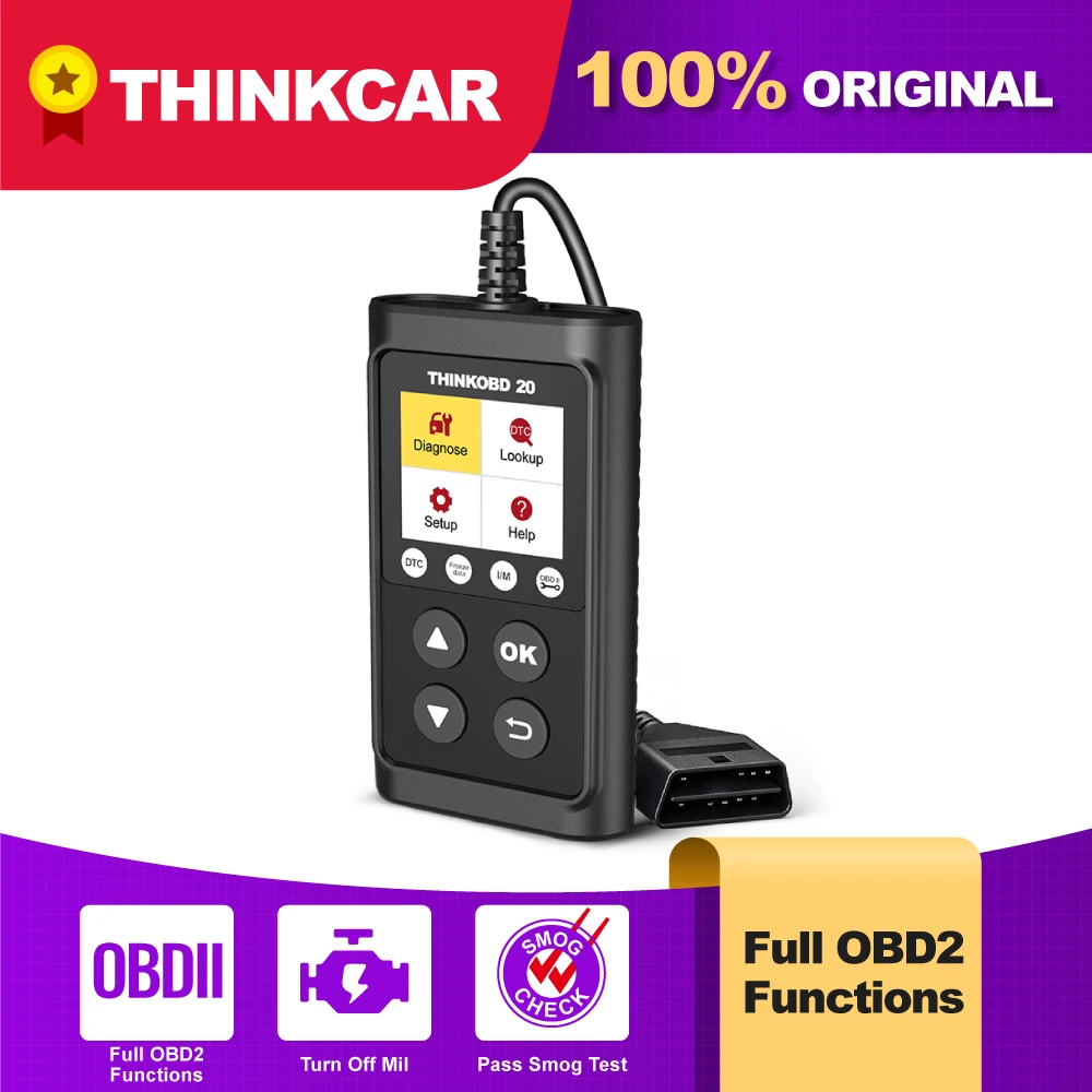 Thinkcar thinkobd 20 ferramenta de diagnóstico do carro obd2 scanner automotivo motor luz verificação dtc pesquisa obdii leitor código pk elm327 v1.5