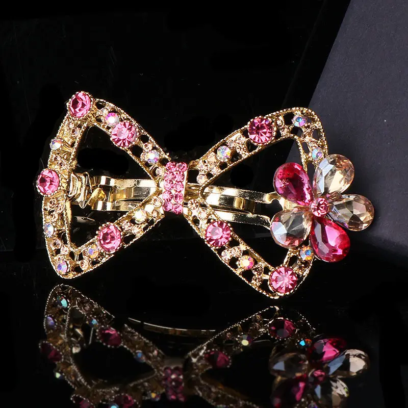 New Korea Exquisite Elegant Crystal Luxury French Hair Clips Women Girls Hair Barrettes Accessories Ornaments Hairpins Headdress goody hair clips