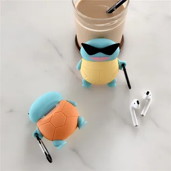 

Bluetooth Earphone Case for Airpods Cute Silicone Protective Cover for Airpods 2 Accessories Keychain Stereoscopic Charmander