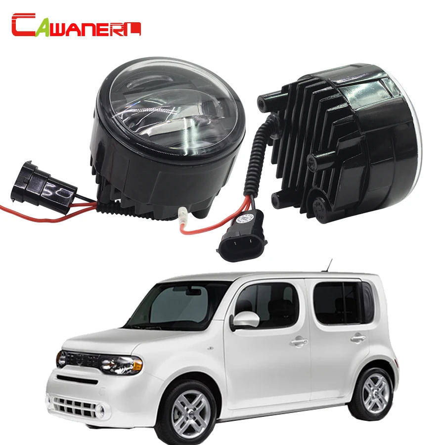 Cawanerl 2 Pieces Car Accessories LED DRL Daytime Running Lamp Fog Light For Nissan Cube Z12 Hatchback 2010 Onwards