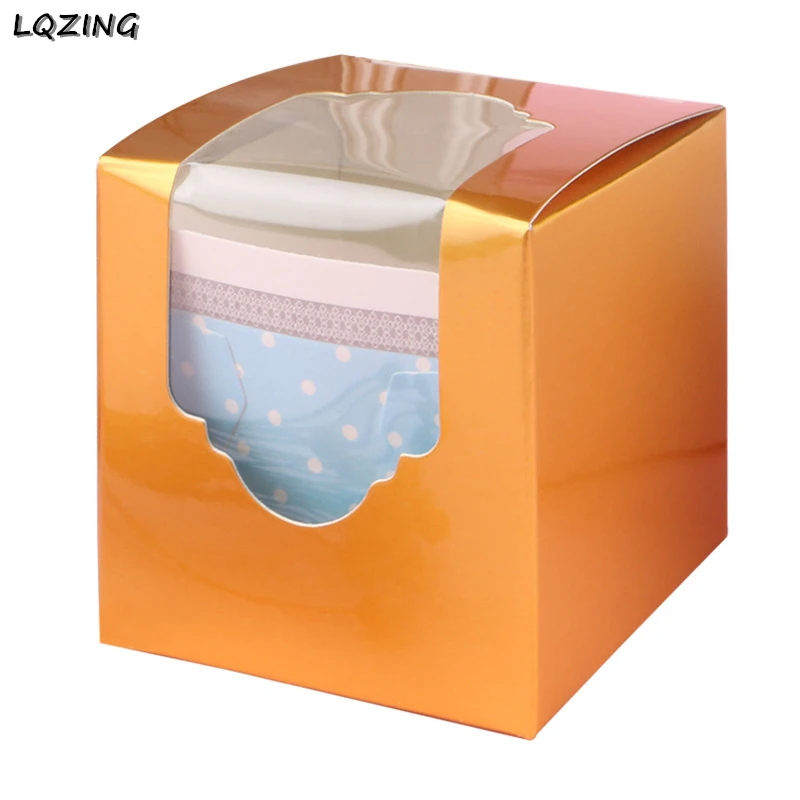 20 шт Золотой один торт коробка с Нето ремесло бумажная для шоколада подарок