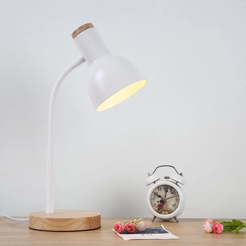 

E27 LED Turning table Lamp Creative Wooden Art Iron LED abajur Nordic Desk Lamp Eye Protection Reading Table Lamp Living Room