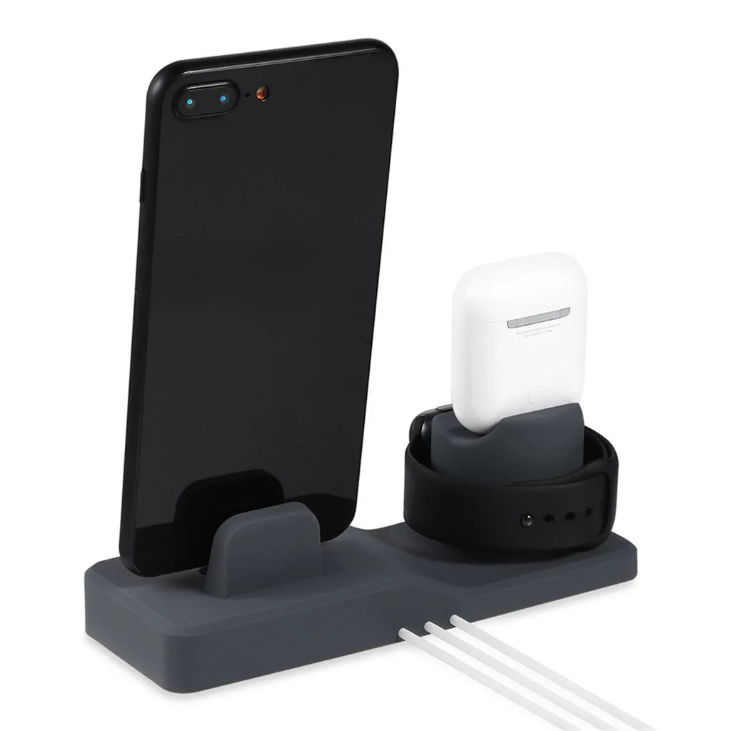 Подставка для зарядки док-станция держатель для iPhone 11 для iWatch 5 для Airpods 3в1 мобильный телефон часы кронштейн держатель подставка скобка