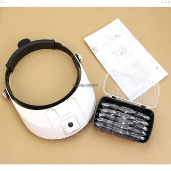 

LED Lamp Light Headband Headset Head Jeweler Magnifier Magnifying Glass Loupe M10 dropship