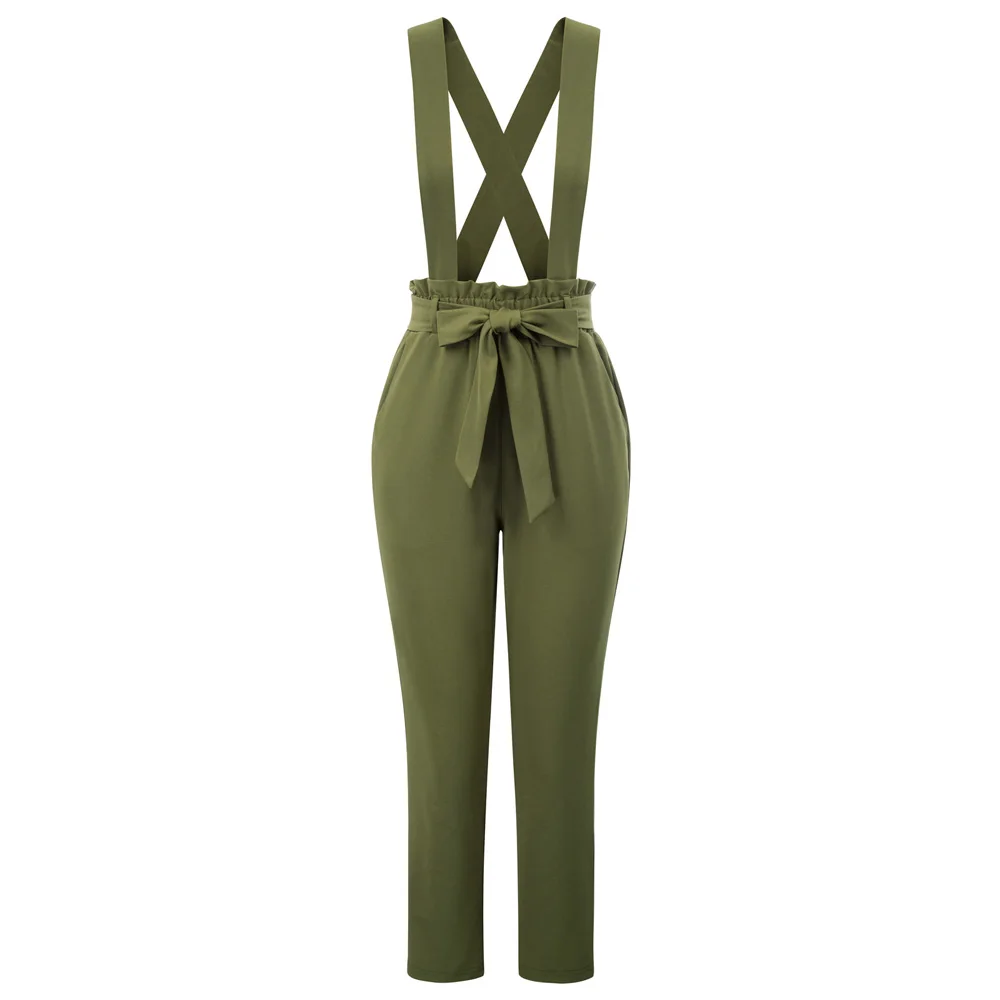 Women's Pants Autumn Ladies solid color Pants Elastic Waist Cropped Length Trousers Loose Streetwear Pantalones