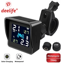 Deelife TPMS мотоциклетная система контроля давления в шинах водонепроницаемый Солнечный Мотоцикл монитор внешний датчик давления для мото