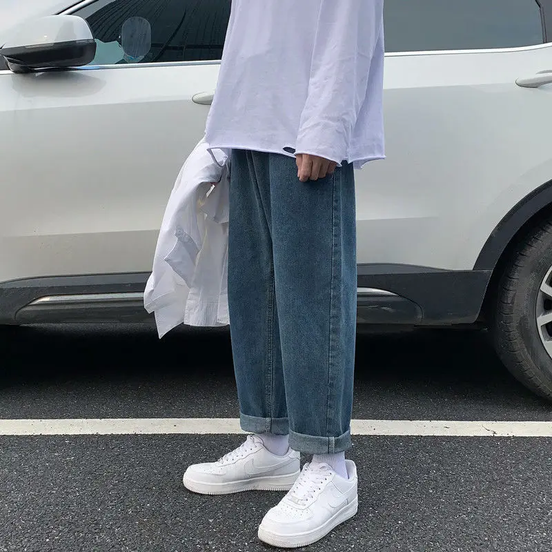 

Autumn Straight Jeans Men's Fashion Casual Retro Jeans Pants Men Streetwear Wild Loose Hip-hop Denim Trousers Mens S-2XL